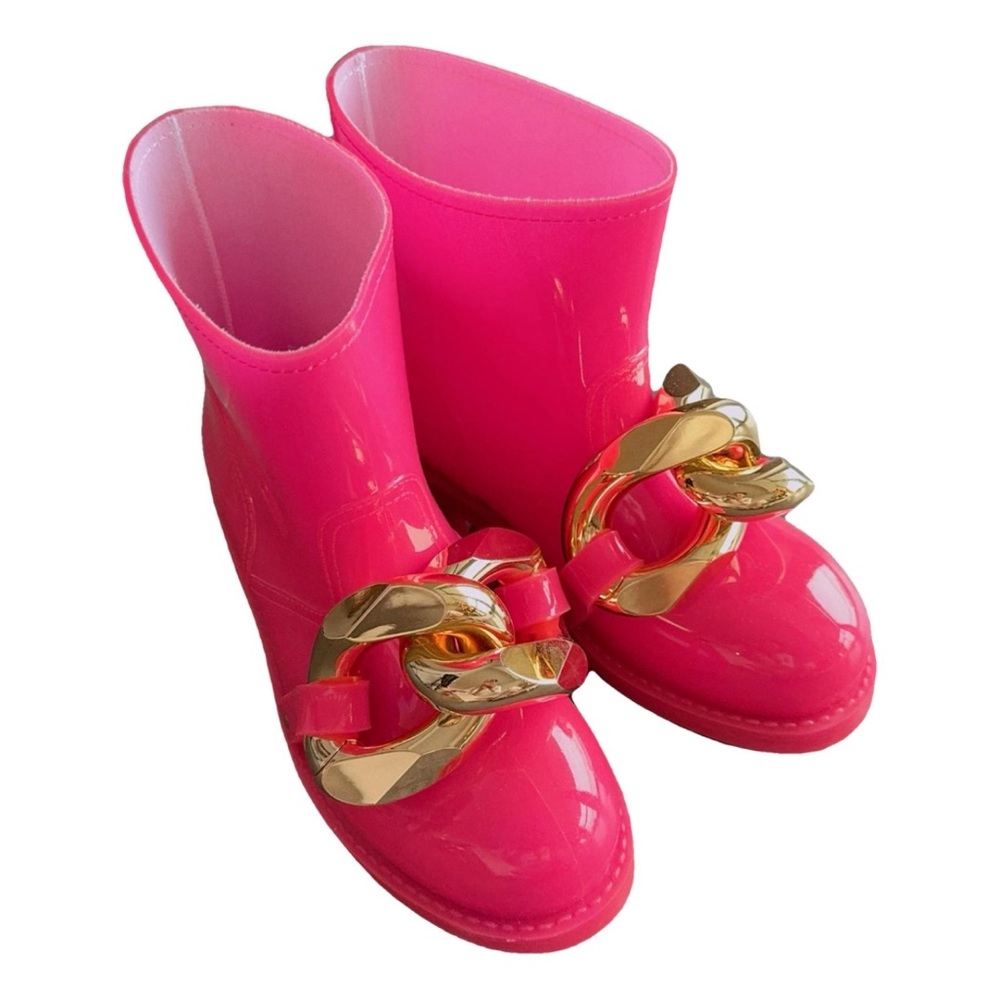 JW Anderson Rubber Chain Boots, Pink, size 37 • 7
